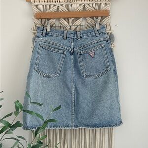 Vintage Guess Blue Denim A-Line Skirt